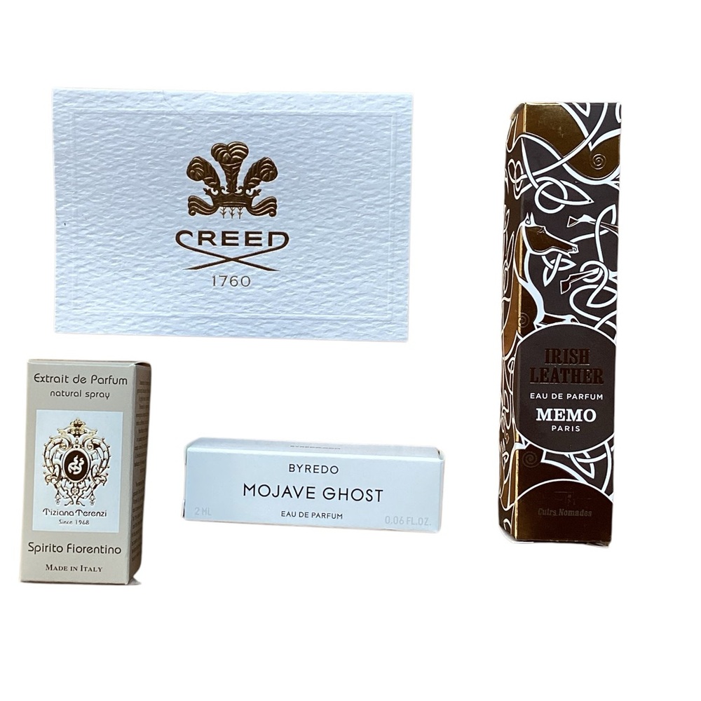 Luxury sample bundle creed, memo Paris, byredo, tiziana tereno